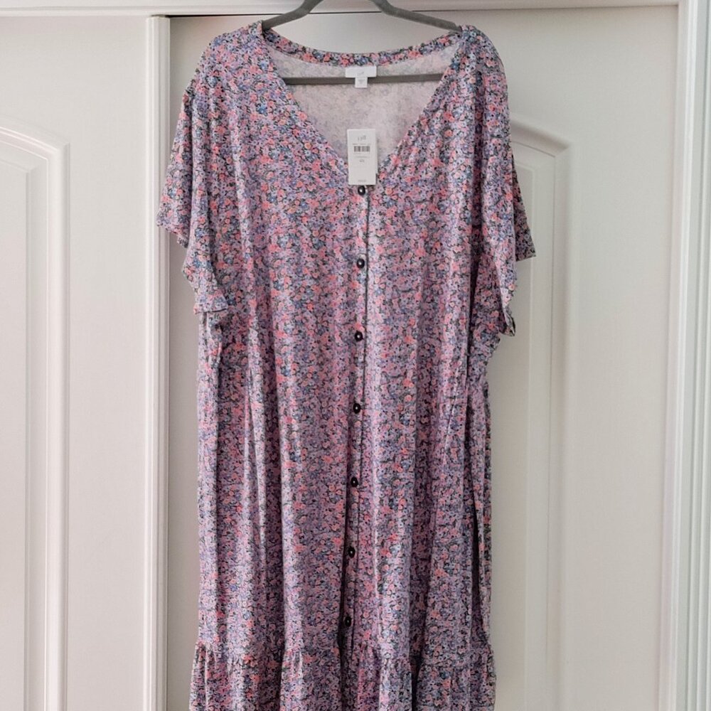 J.Jill Floral Dress NWT, Wms 4x, Button Front